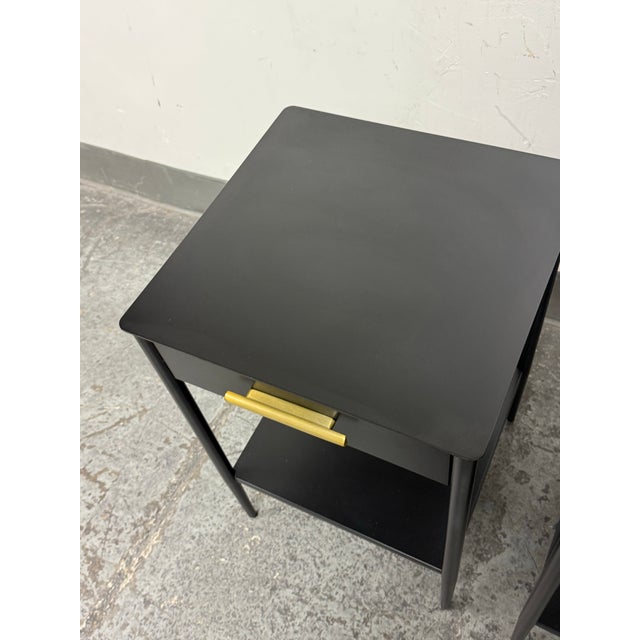 Wood West Elm Metalwork Mini Nightstands, Pair For Sale - Image 7 of 12