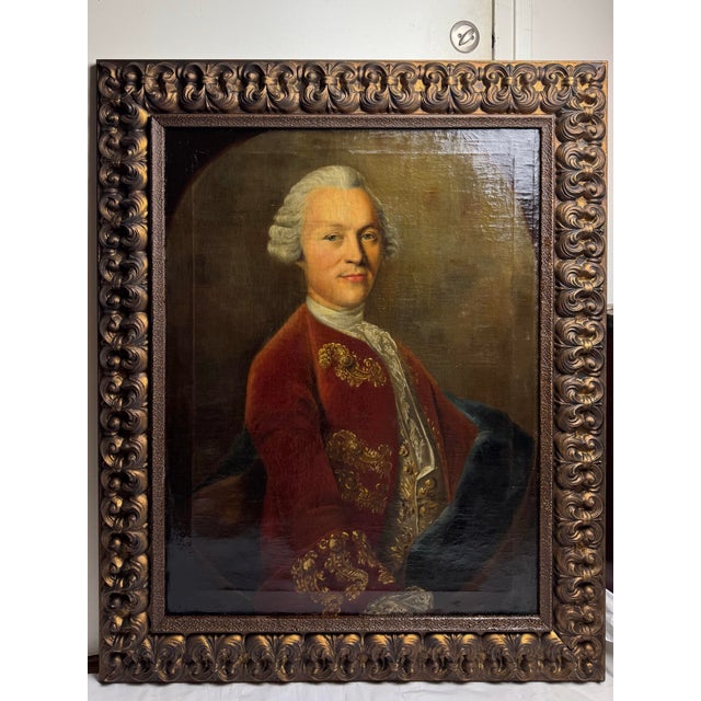 Mid 18th Century Austrian Portrait Painting of a Young Aristocrat in Red Coat For Sale In Los Angeles - Image 6 of 10