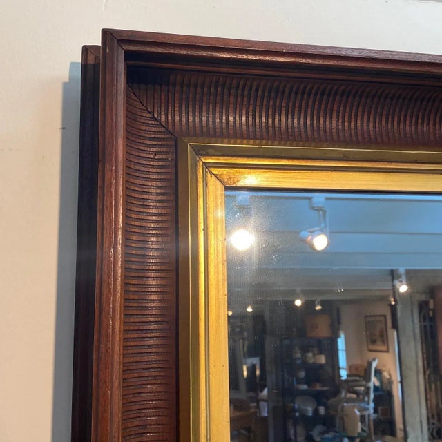 Mid 19th Century Antique Early American Federal Mahogany & Gilt Mirror For Sale - Image 5 of 8