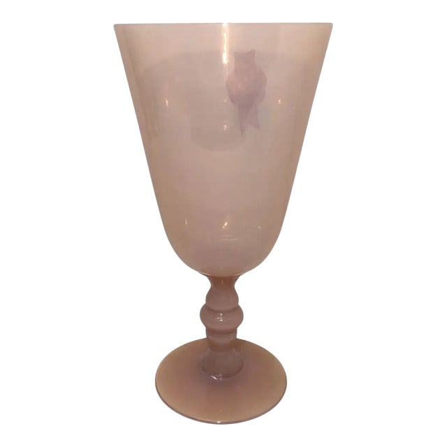 A 1930 Pink Murano Glass Goblet by Vnc For Sale