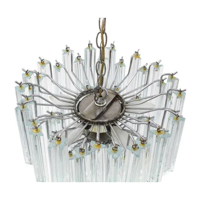 Transparent Vintage Mid Century Venini Glass Prisms Camer Light Fixture For Sale - Image 8 of 10