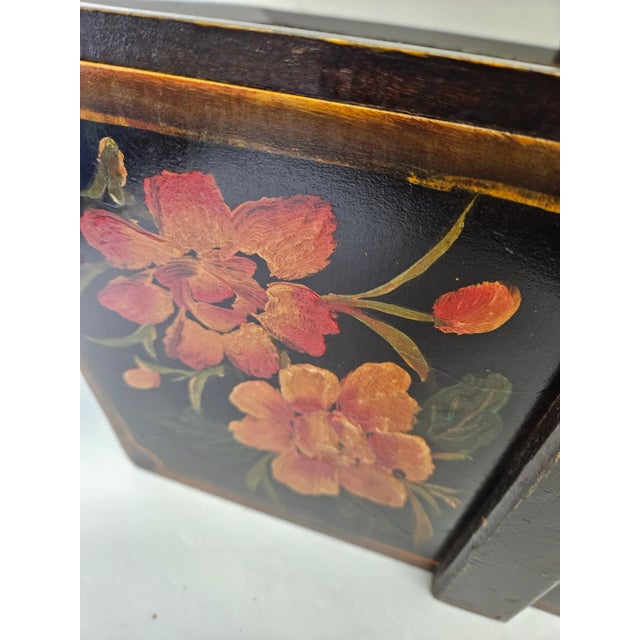 Mid 20th Century Beautiful Hand Painted Chinese Wooden Handled Box For Sale - Image 5 of 6