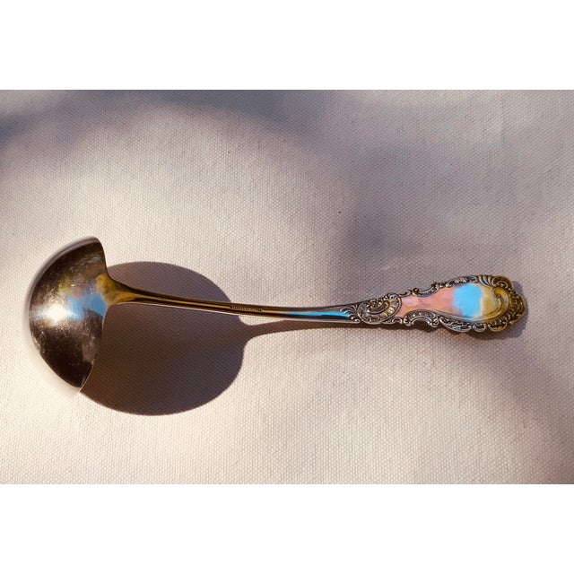 Metal Antique Rogers & Hamilton Silverplate Ladle, Heavy Rococo Scroll Handle For Sale - Image 7 of 7