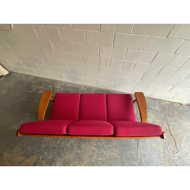 Vintage Hans J. Wegner for Getama Model 330/3a in Teak & Wool, 1965 For Sale - Image 11 of 12