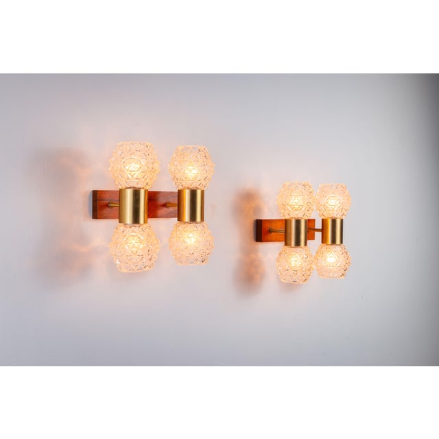 Swedish Wall Lamps in Teak, Set of 2 For Sale - Image 6 of 15