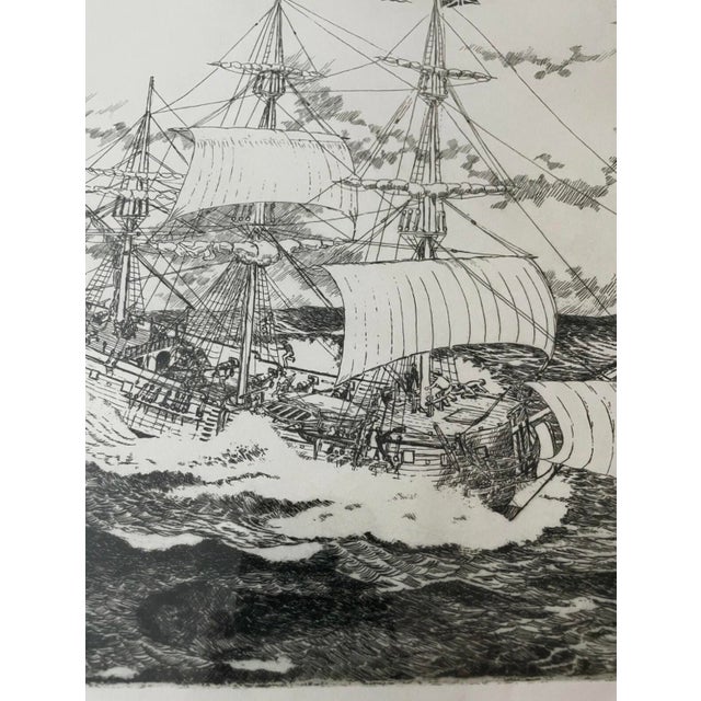 Signed Alan B. McKnight Maritime Etching ‘h.m.s. Boston, 1749’ – Limited Edition 42/100 For Sale In New York - Image 6 of 9