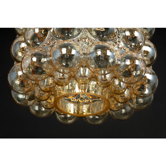 Large Amber Bubble Glass Pendant by Helena Tynell for Limburg, Germany, 1970s For Sale - Image 14 of 16