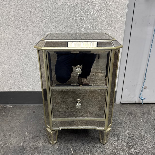 Glass Stein World Petite Two-Drawer Mirrored Chest For Sale - Image 7 of 12