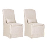 Image of Colette Linen Slipcover Dining Chairs, Set of 2 For Sale