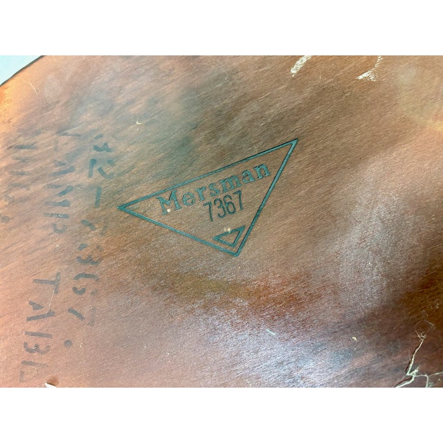 Vintage Mersman Mahogany Hepplewhite Style Tiered Oval End or Side or Lamp Table For Sale - Image 13 of 14