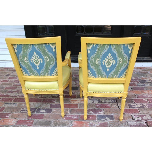 Gorgeous Pair of Palecek Leather Upholstered Chairs With Nailhead Trim For Sale - Image 9 of 14