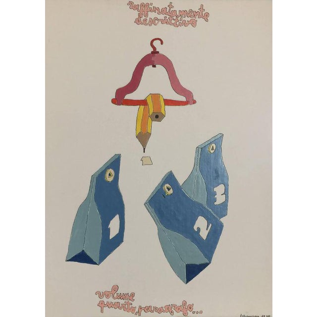 Pablo Echaurren, Unborn Undead, 1970s, Enamel on Cardboard For Sale