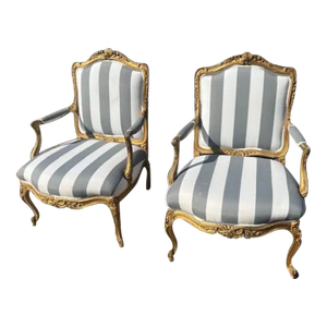 1960s Pair of French Gilt Armchairs