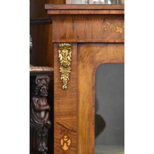 Mid 19th Century Victorian Walnut and Marquetry Pier Cabinet, 1860s For Sale - Image 5 of 6
