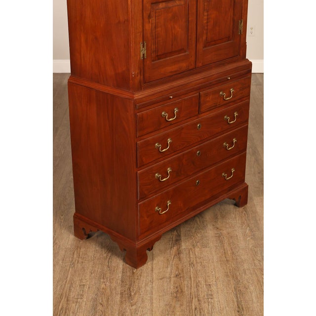 Wood David T. Harring Chippendale Style Walnut Two Piece Jackson Press For Sale - Image 7 of 18