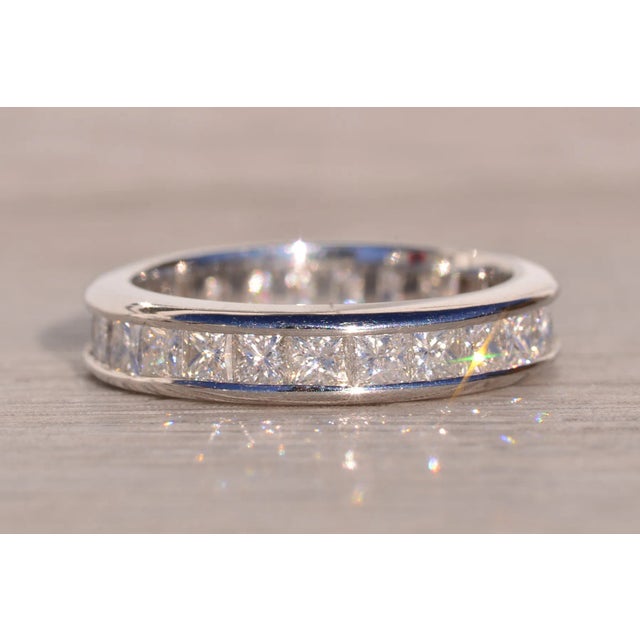 Contemporary The Pine Tree: Designer Signed Platinum and Natural Diamond Channel Set Band For Sale - Image 3 of 9