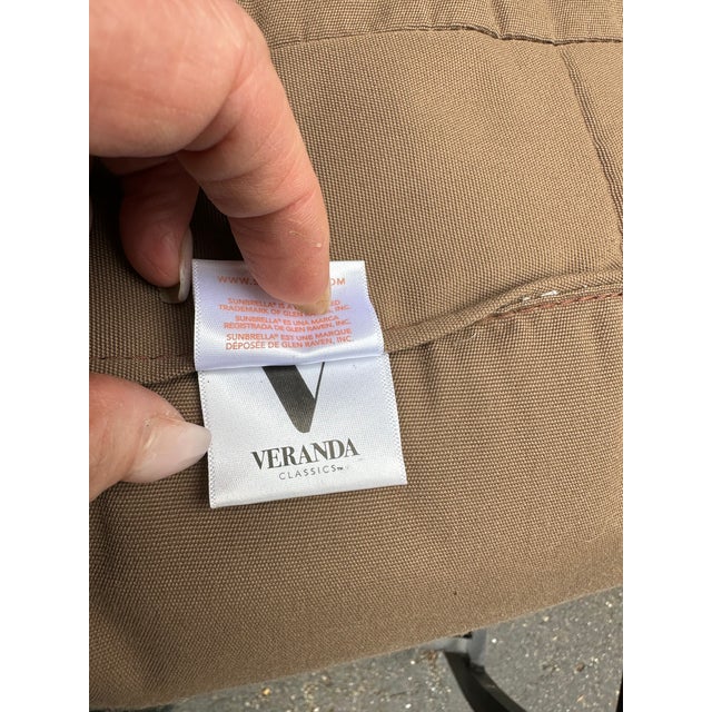 Veranda Black Outdoor Aluminum Chair and Ottoman For Sale - Image 11 of 12