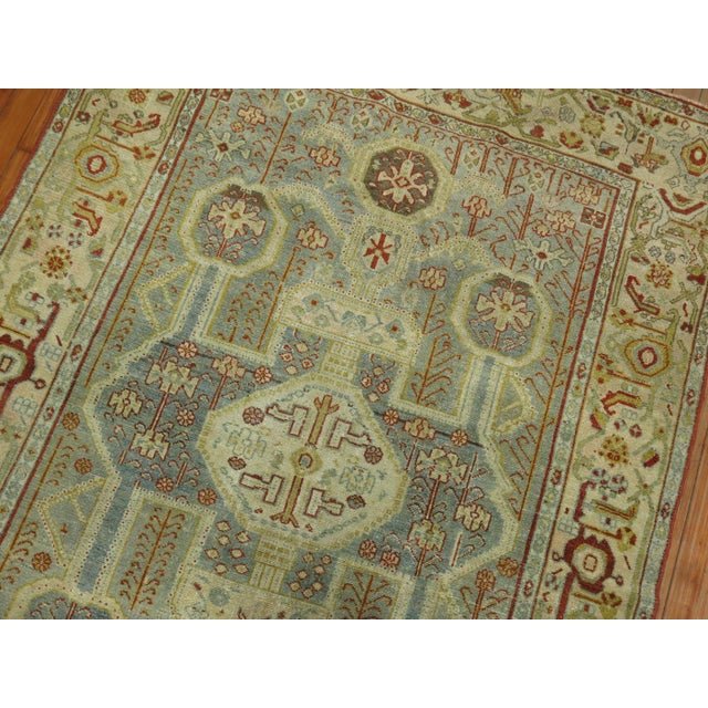 Early 20th Century Antique Zabihi Collection Gray Blue Persian Malayer Accent Rug For Sale - Image 5 of 7