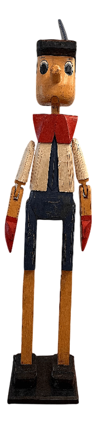 Vintage Wooden Pinocchio in Fir, 1960s