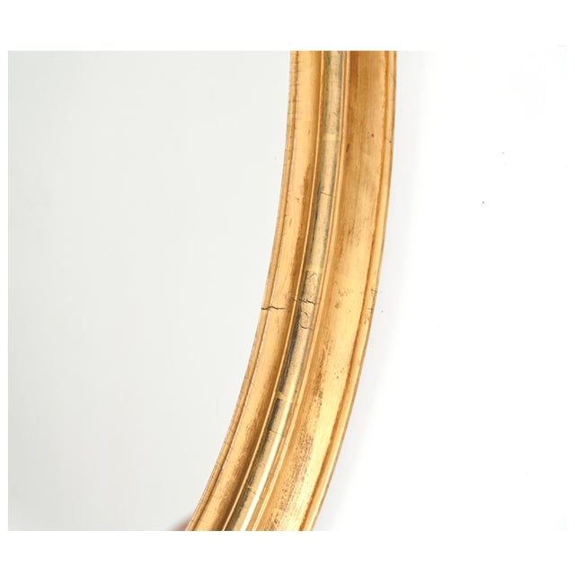 Antique Louis XVI Style Oval Gilt Wood Wall Mirror For Sale - Image 10 of 16