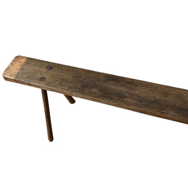 Antique French Rustic Farmhouse Bench For Sale - Image 4 of 15