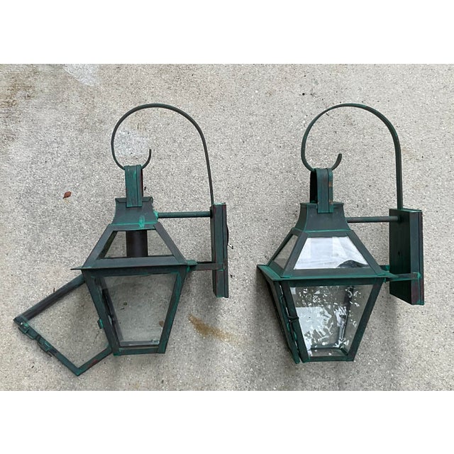 High-End Solid Copper Outdoor Lanterns Made in Usa For Sale - Image 9 of 15