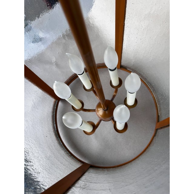 French Country Very Large French Hall Jar Lantern Pendant Ceiling Fixture For Sale - Image 3 of 6