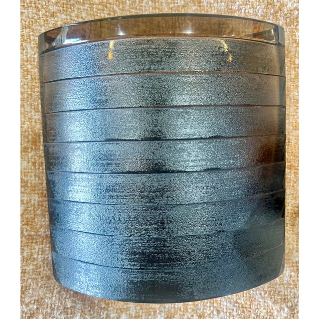 Brown Vintage Libera Czech Republic Smoky Brown Crystal Vase Pocket Shaped Vase For Sale - Image 8 of 10