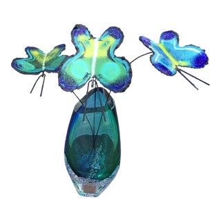 Curtis Jeré Trio of Enamel and Metal Butterflies, Mid-Century Modern - Set of 4 For Sale