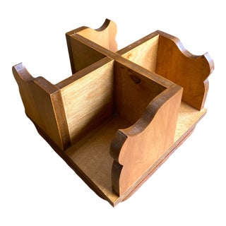 Mid 20th Century Solid Maple Rotating Lazy Susan Bookshelf for Desktop For Sale