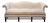 Vintage Chippendale Style Mahogany Frame Camel Back Ivory Geometric Print Upholstered Sofa For Sale