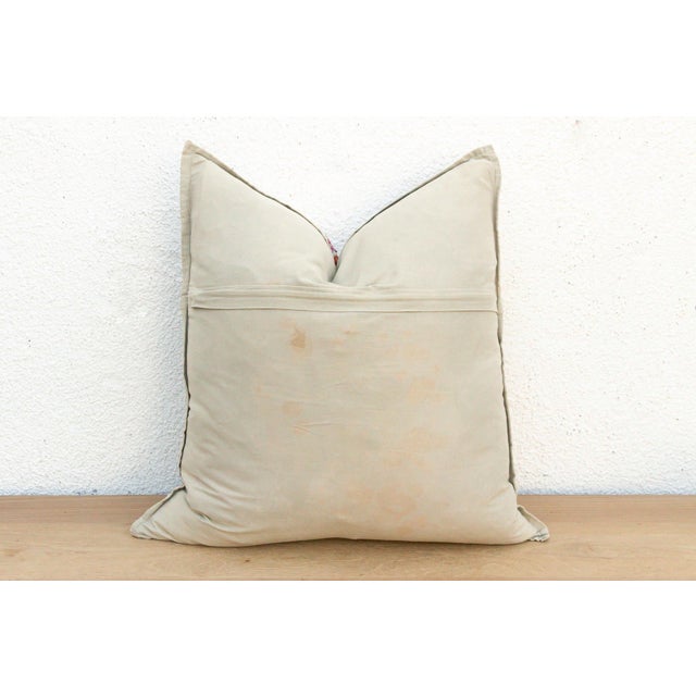 Large Earthy Rose Antique Jaisalmer Pillow For Sale - Image 9 of 10