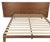 Custom Wall to Wall Velvet Headboard and Walnut King Sized Bed Frame For Sale