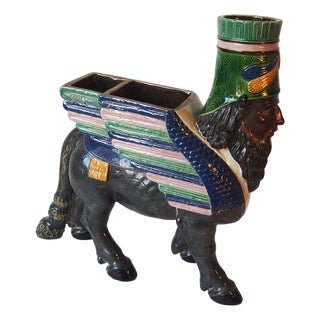 Lamassu Ceramic Vase by Gerbing and Stephan For Sale