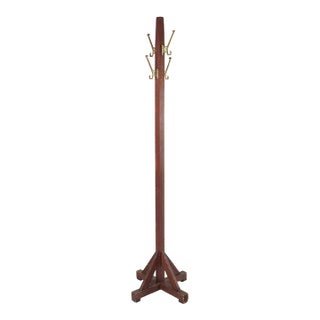 Vintage Arts & Crafts Oak Coat Tree Rack For Sale