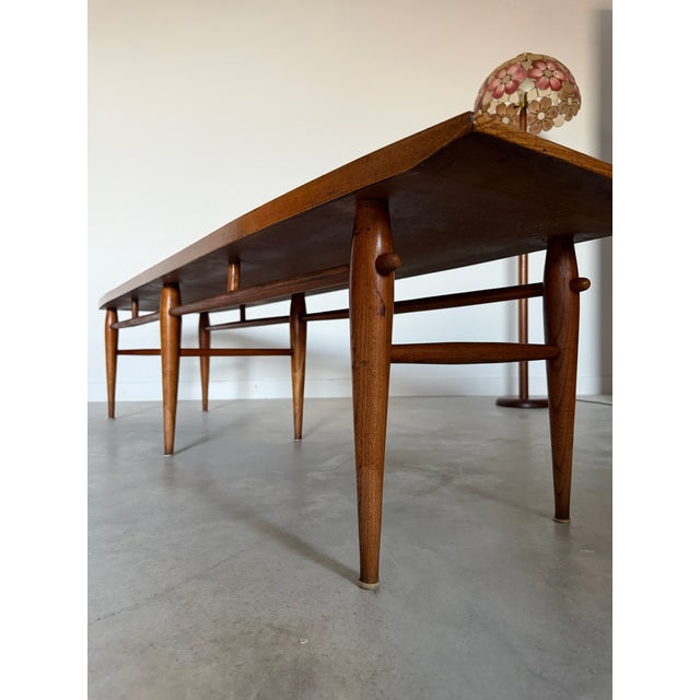 Lane Copenhagen Line 72" Walnut Ash Surfboard Coffee Cocktail Table For Sale - Image 11 of 16