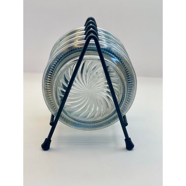 Vintage Silverplate & Glass Coasters- Set of Four For Sale - Image 11 of 12