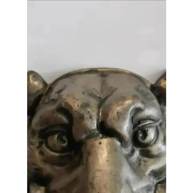 Large Vintage Bronze Leopard Head Door Knocker, Circa 1940 For Sale - Image 10 of 11