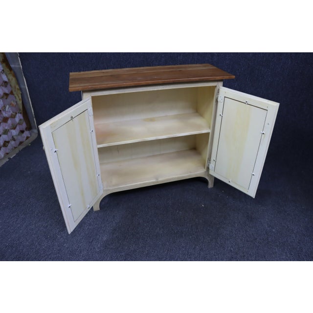 Rustic Country Style Pine Cream Console Cabinet For Sale In Philadelphia - Image 6 of 8