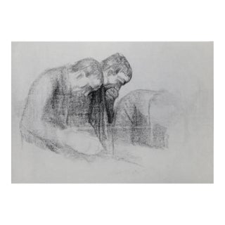 1940s "Skizze zum Holzschnitt "Gedenblatt fur Karl Liebknechte" 17" Collotype by Kathe Kollwitz For Sale