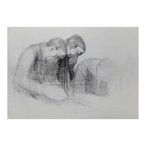 1940s "Skizze zum Holzschnitt "Gedenblatt fur Karl Liebknechte" 17" Collotype by Kathe Kollwitz
