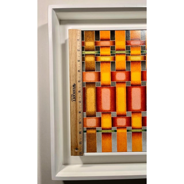 2011 Original Painting on Panel Weaving #16 (For David) by Mark Leonard 12"x`12" For Sale In Los Angeles - Image 6 of 11