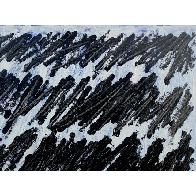Abstract 25.5" by 19.6" - Cy Twombly Inspired Abstract Original Oil Painting, Unframed For Sale - Image 3 of 8