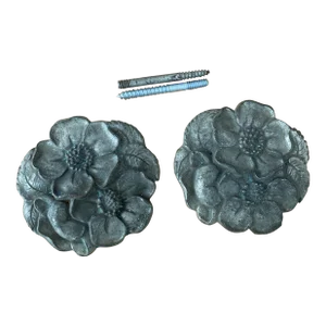 1920s Waverly Studios Cast Iron Hand Painted Curtain Tie Backs - Set of 2