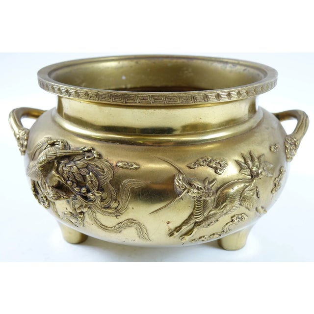 Early 20th Century Early 20th Century Metal Chinese Flower Pot with Dragon Design For Sale - Image 5 of 10
