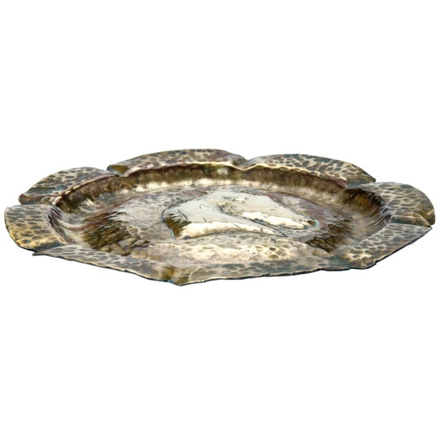 Arts & Crafts Mid 20th Century Handmade Brass Ashtray Horse Motif For Sale - Image 3 of 7