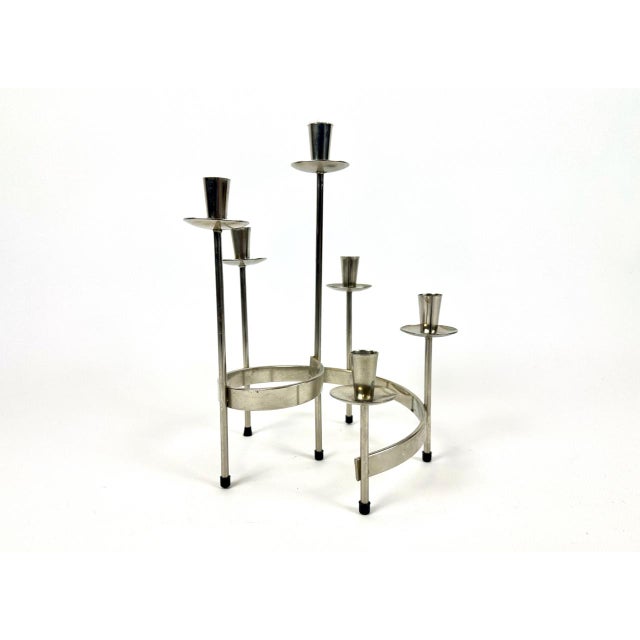 Mid-Century Modern Swedish Candlestick by Gunnar Ander for Ystad-Metal, 1960s For Sale - Image 9 of 11
