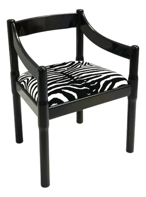 Black Walnut and Velvet Carimate Chair attributed to Vico Magistretti for Cassina, 1960s