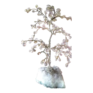 19thc French Antique Chinoiserie Amethyst Rock Crystal Bonsai Tree Sculpture