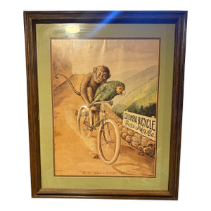 Vintage C. M. Coolidge Bicycle Poster "Columbia Bicycles" (1895) Framed Art 1st Issue Print